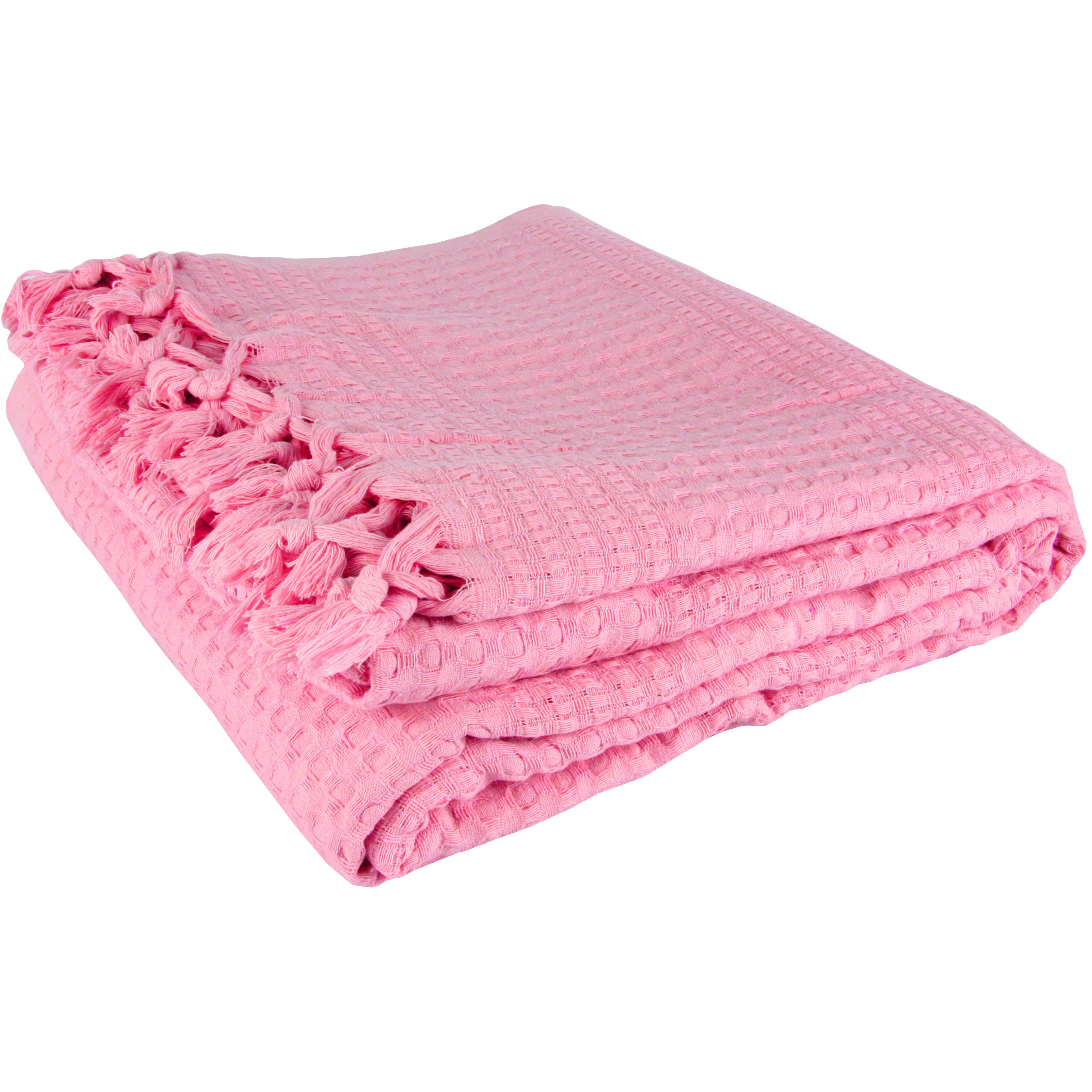 Покривало-плед IzziHome Checkers, піке, 220х240 см, темно-рожевий (2200000553454) - фото 1