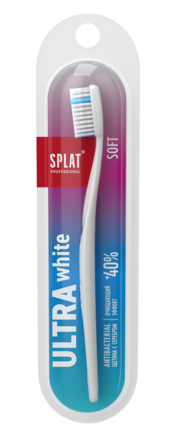 Зубная щетка Splat Professional Ultra White Soft, мягкая, голубой - фото 1