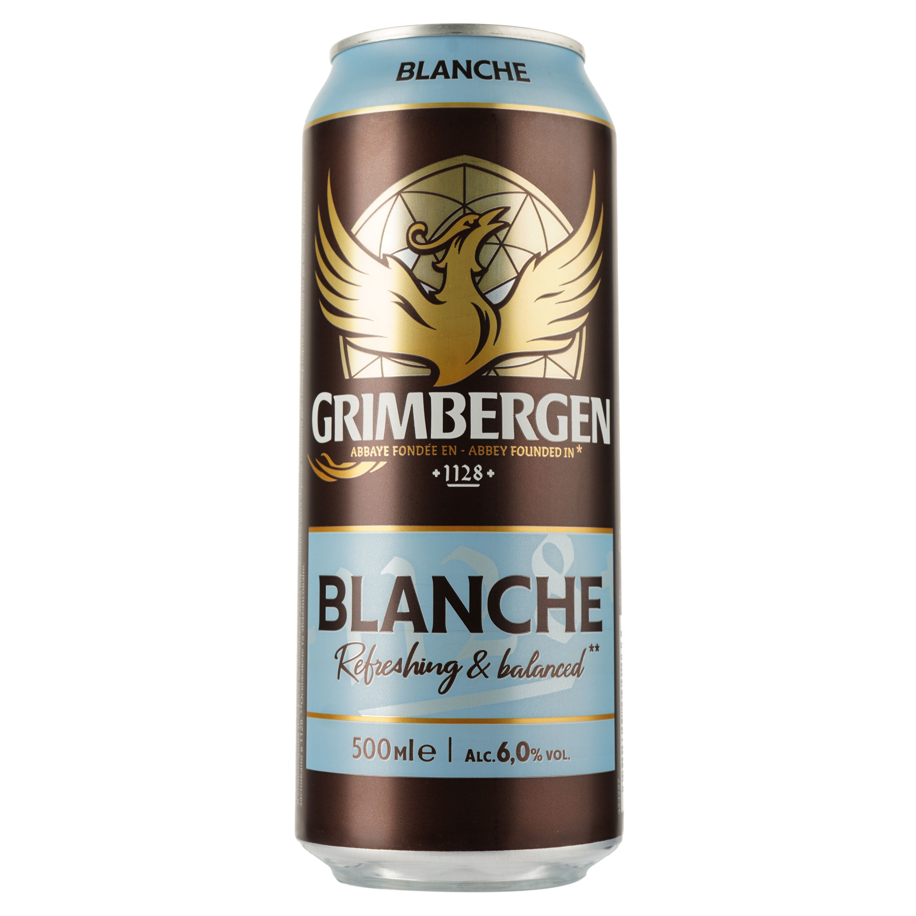 Пиво Grimbergen Blanche, светлое, 6%, ж/б, 0,5 л (876014) - фото 1