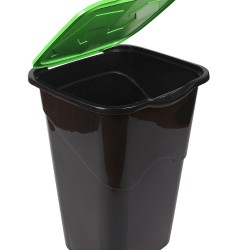 Відро для сміття з кришкою Heidrun Refuse, 50 л, чорний з зеленим (1433) - фото 2