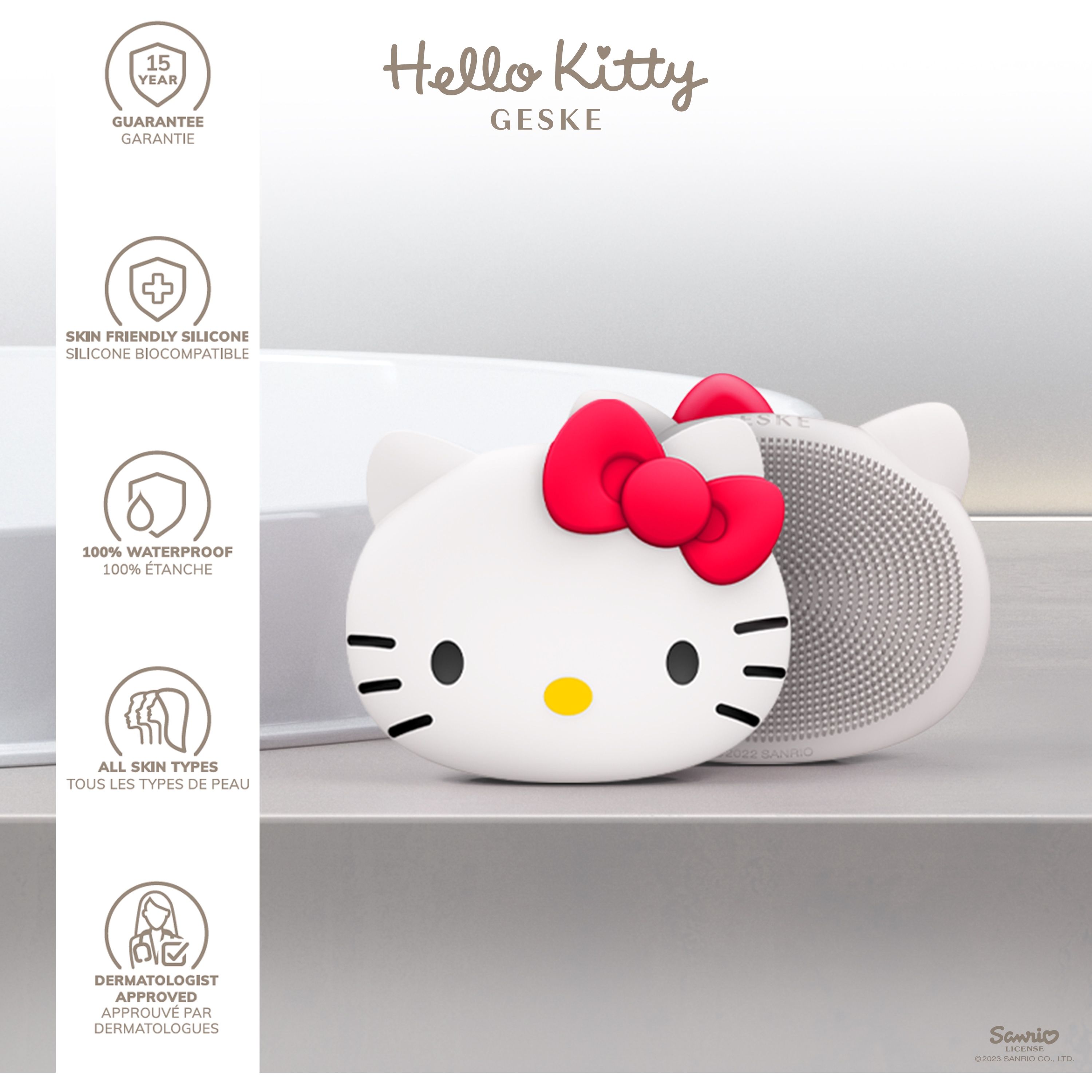 Щітка для обличчя GESKE Facial Brush З в 1 by Hello Kitty пудрова - фото 5