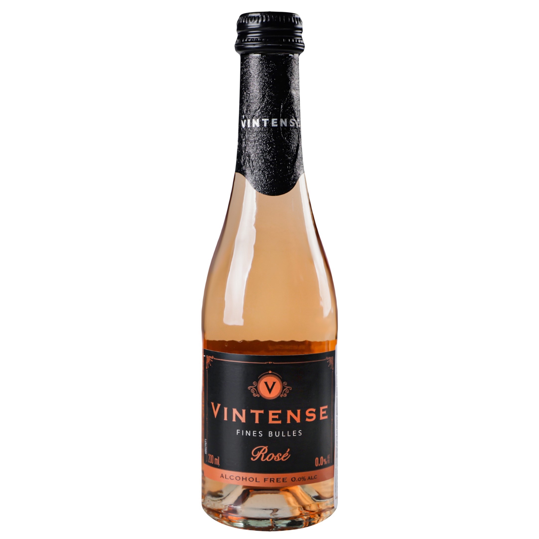 Вино игристое Vintense Fines Bulles Rose безалкогольное, 0,2 л, 0% (654444) - фото 1