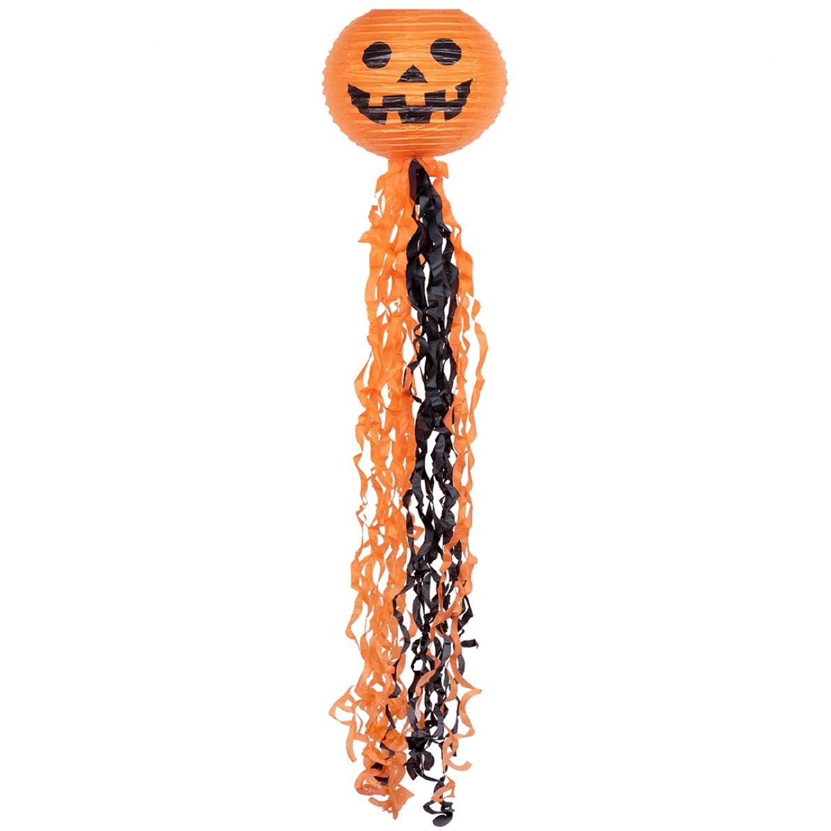 Ліхтар паперовий Yes! Fun Halloween Гарбуз із підвіскою-серпантин, 25 см (973647) - фото 1