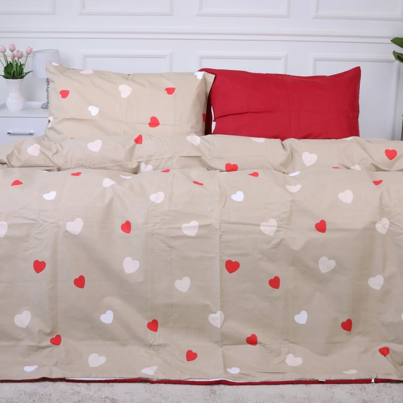 Комплект постільної білизни MirSon Ranforce Elite 17-4750 Multicolored hearts 2x143x210 см - фото 1