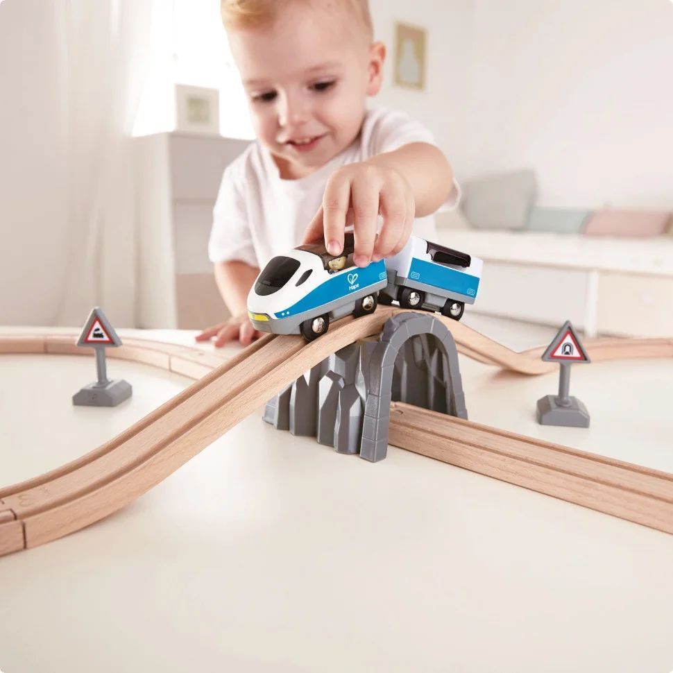 Іграшкова залізниця Hape дерев'яна 26 елементів (E3729) - фото 2