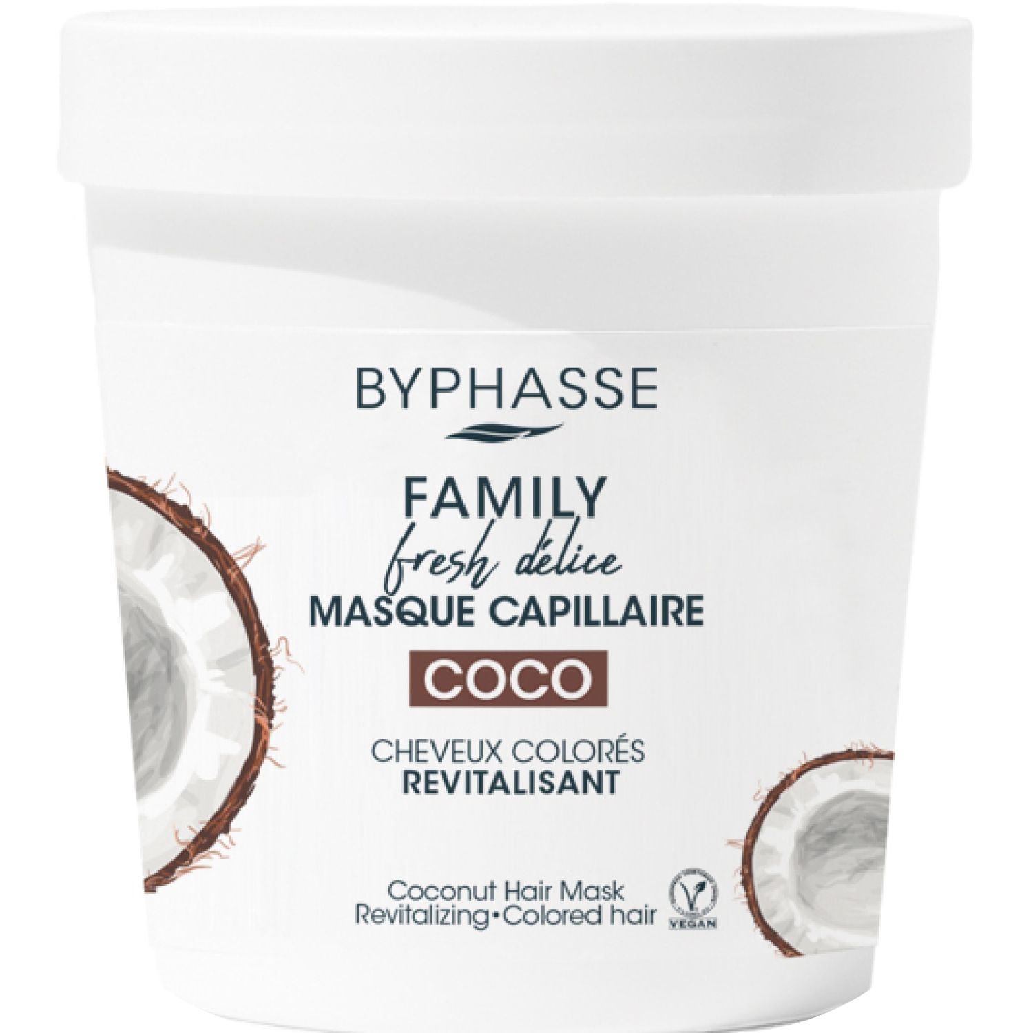 Маска для окрашенных волос Byphasse Family Fresh Delice, с кокосом, 250 мл (775207) - фото 1