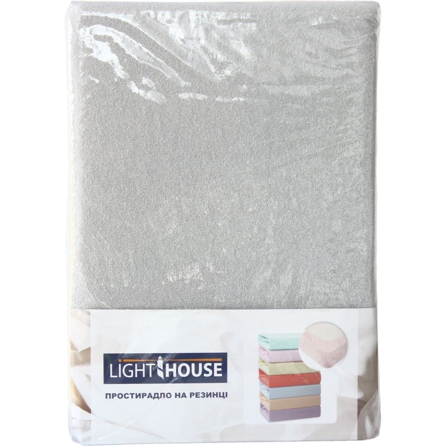 Простирадло на резинці LightHouse Terry Premium, махрове, 160х200 см, сірий (604750) - фото 1