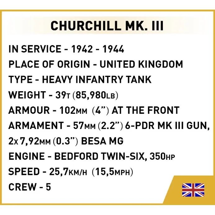 Конструктор Cobi Company of Heroes 3 Танк Черчилль M3, масштаб 1:35, 654 деталі (COBI-3046) - фото 8