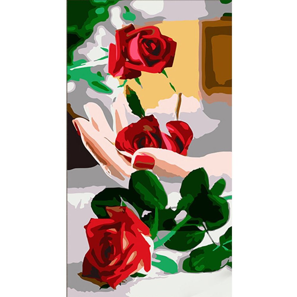 Набор для росписи по номерам Strateg Роза на руке 50х25 см (WW214) - фото 1