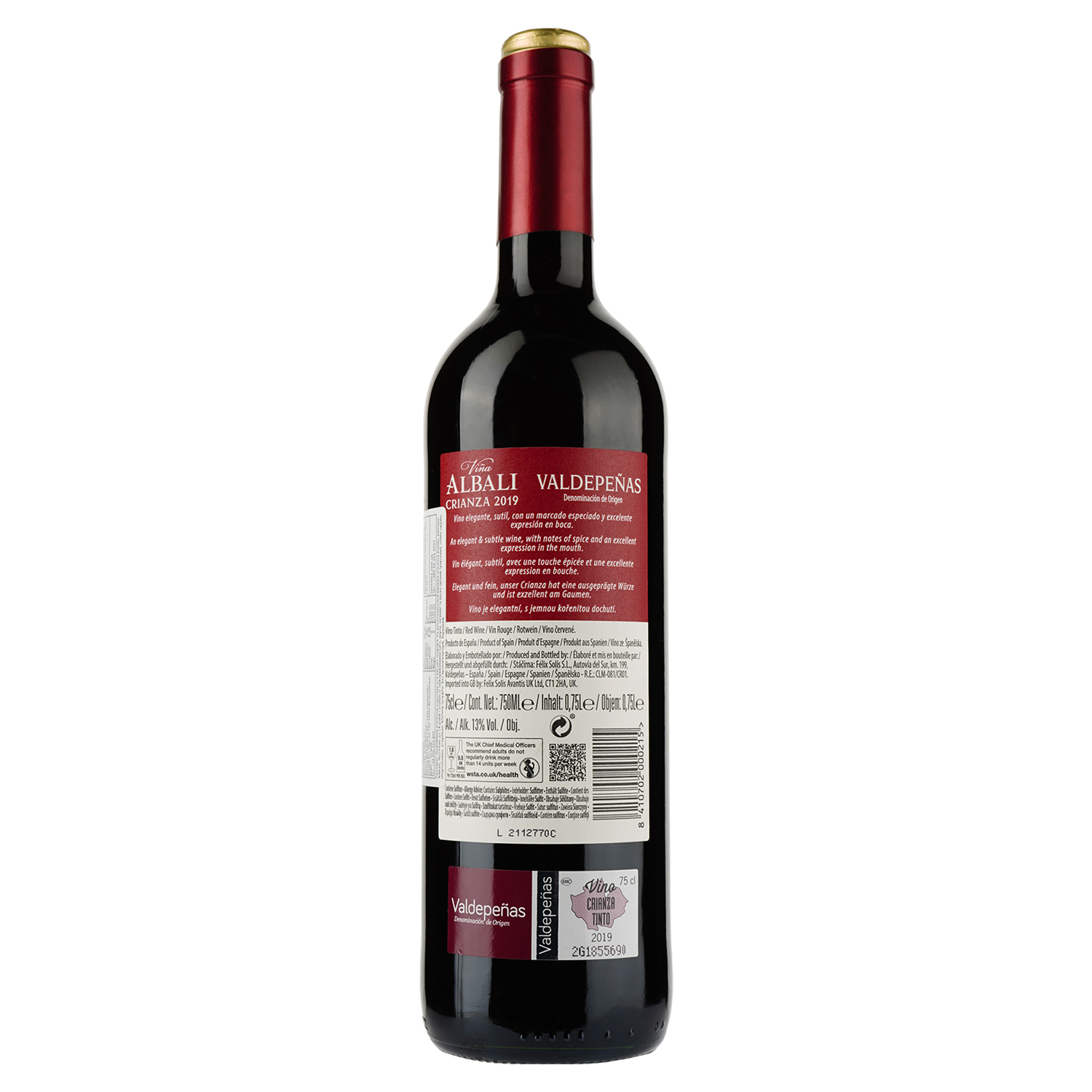 Вино Felix Solis Avantis Vina Albali Crianza, красное, сухое, 13 %, 0,75 л (8000014980031) - фото 2