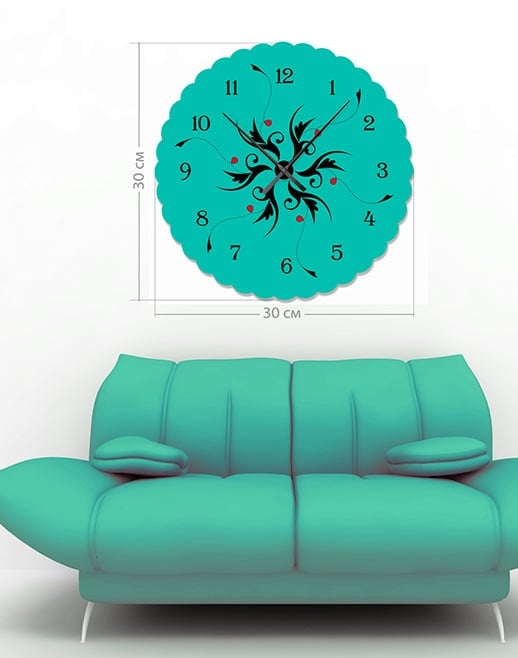 Настенные часы Art-Life Collection, 30x30 см, бирюзовый (1A-25-30x30_pr) - фото 1