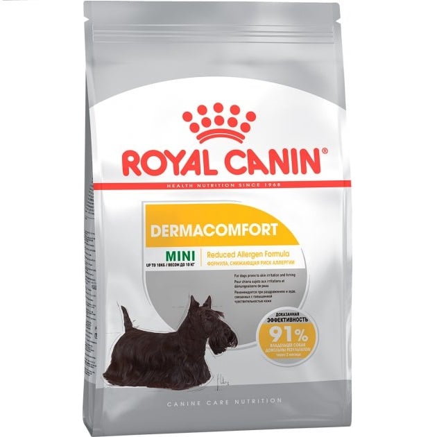 Сухий корм для собак дрібних порід із чутливою шкірою Royal Canin Mini Dermacomfort, 3 кг (2441030) - фото 1