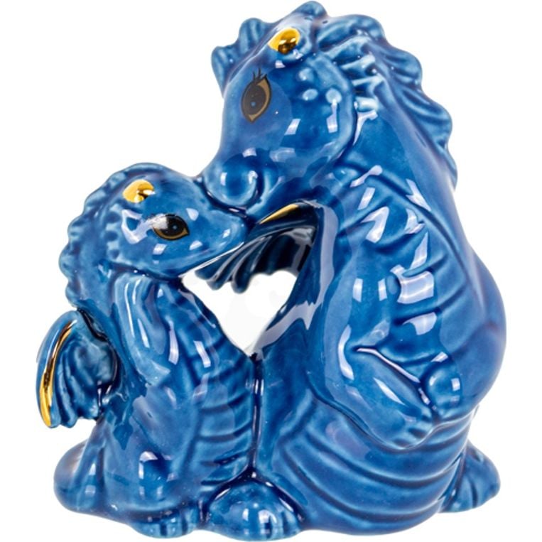 Фигурка декоративная Lefard Драконы Мама с ребенком 8.5 см синяя (149-465) - фото 1