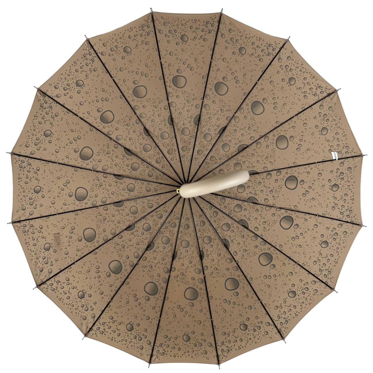 Женский зонт-трость полуавтомат Toprain 98 см бежевый - фото 4