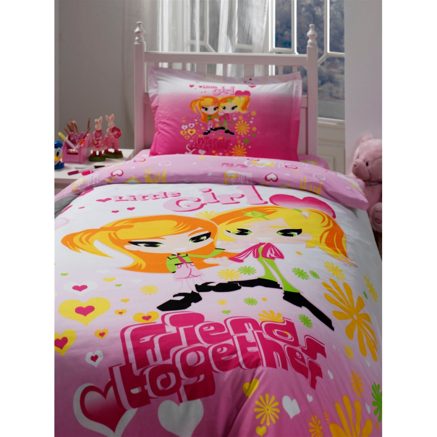 Комплект постельного белья Storway Little Girl, ранфорс, полуторный (240х180), розовый (2000008480741) - фото 1