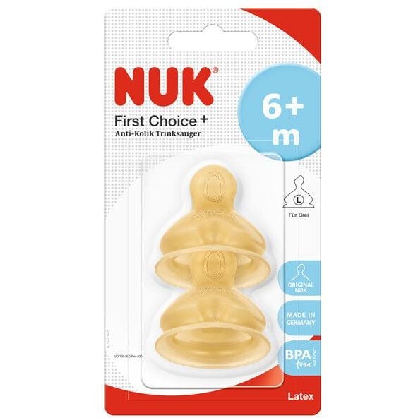Латексная соска Nuk First Choice Plus размер 2 L 2 шт. (3952906) - фото 3