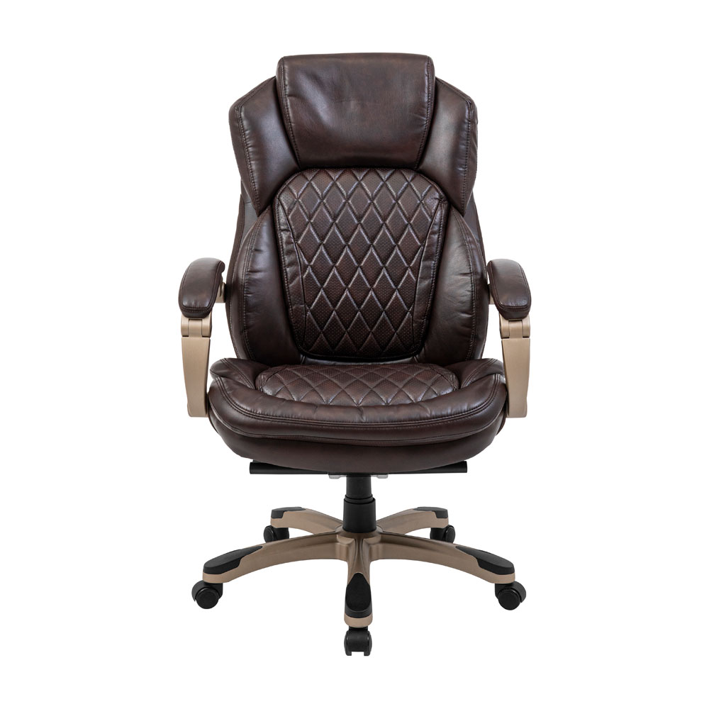 Крісло офісне Richman Преміо Пластик Річ Synchro Шкіра Спліт темно-коричневий (RCM-1071) - фото 2