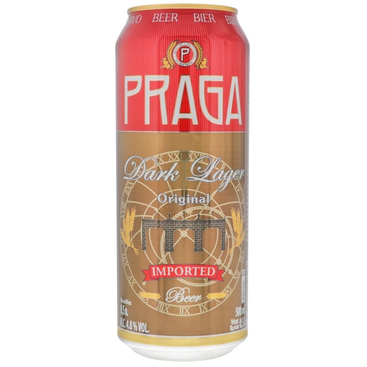 Пиво Praga Dark Lager, темное, 4,8%, ж/б, 0,5 л (639278) - фото 1