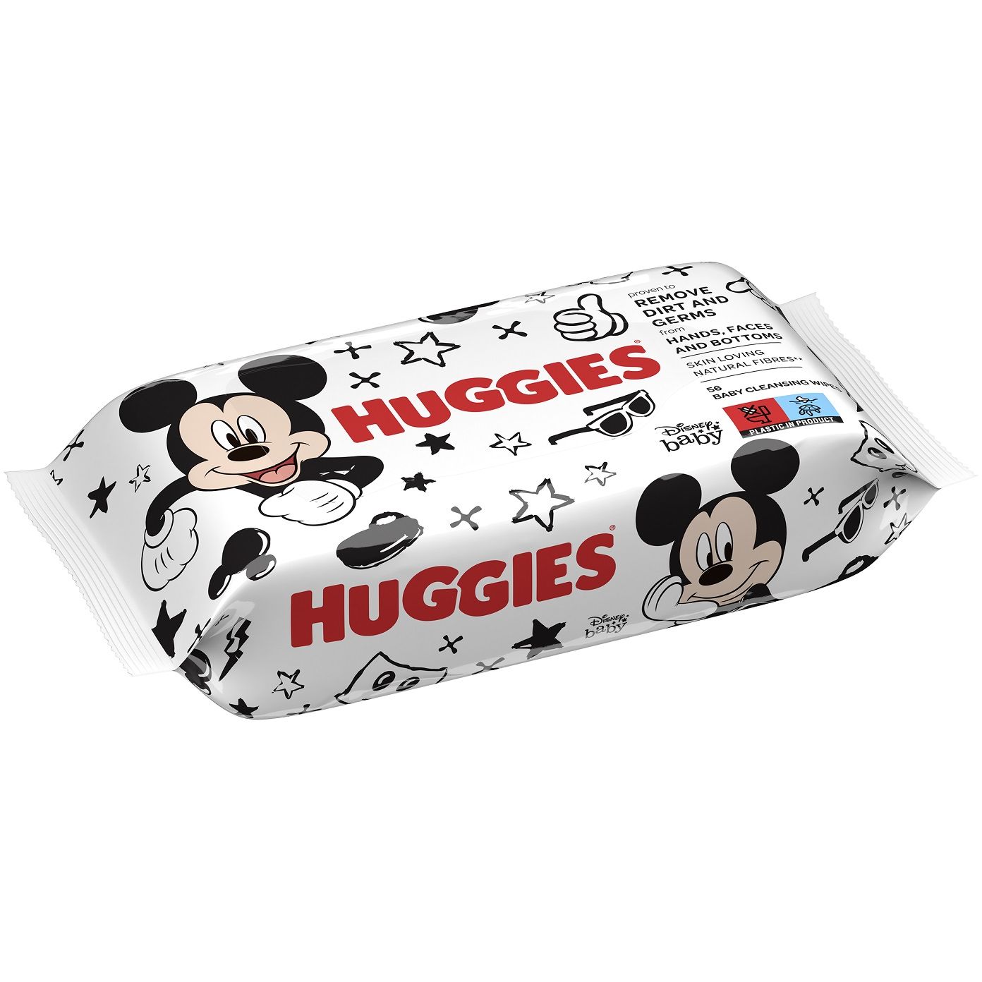 Вологі серветки Huggies BW Mickey Mouse 560 шт. (10 пак. x 56 шт.) - фото 2