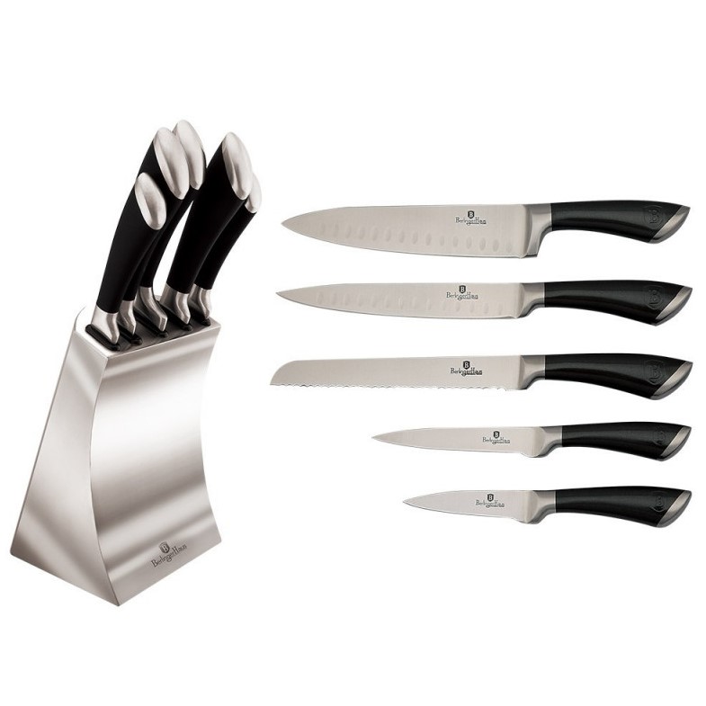 Набор ножей Berlinger Haus Stainless steel, 6 предметов, серебристый с черным (BH 2139) - фото 1