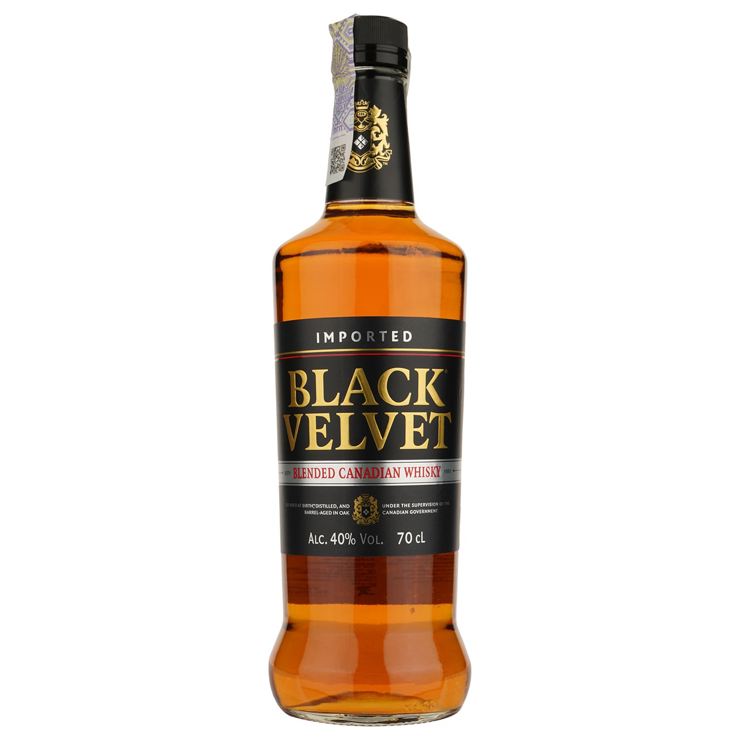 Віскі Black Velvet 3 yo Blended Canadian Whisky 40% 0.7 л - фото 1
