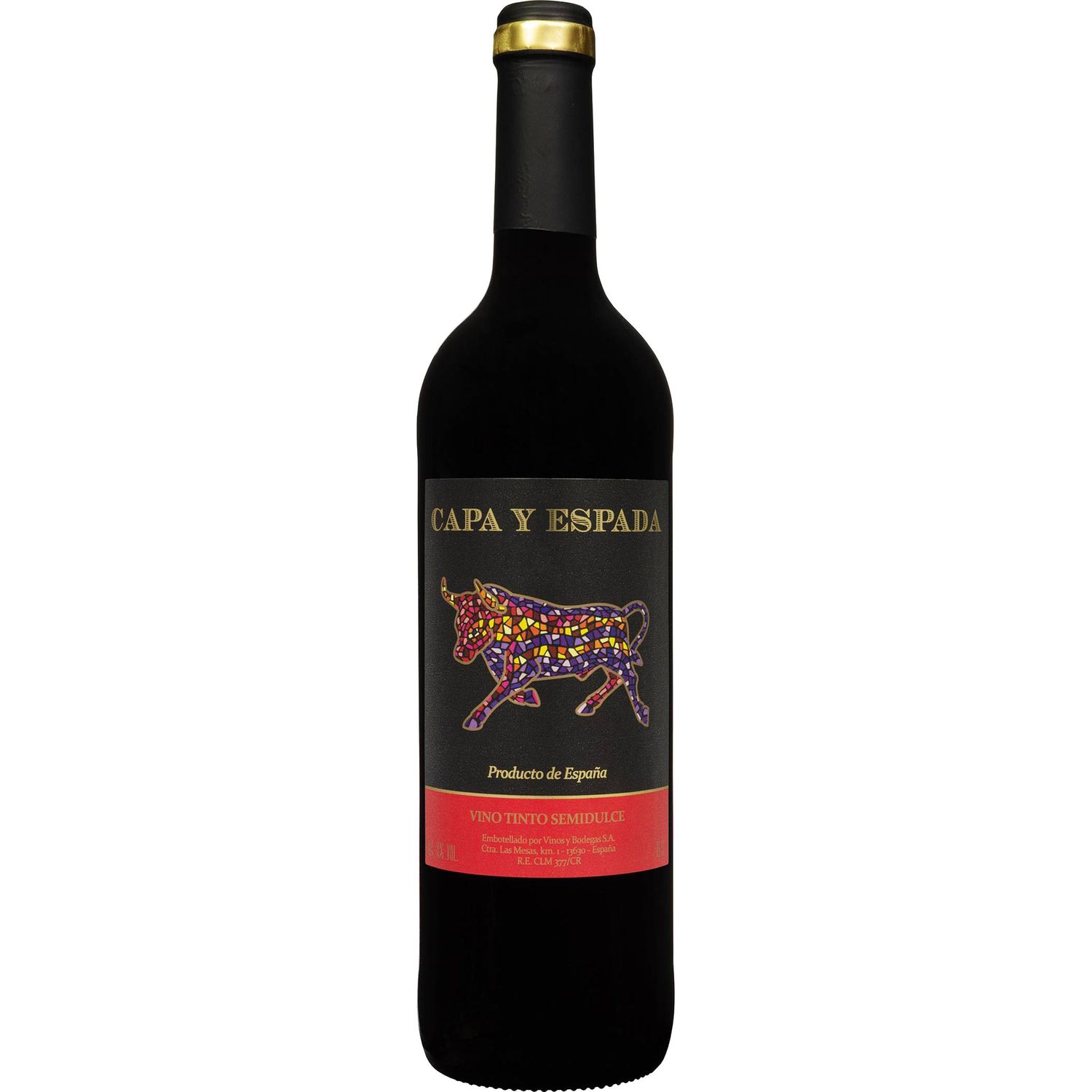 Вино Capa y Espada Vino Tinto Semidulce, червоне, напівсолодке, 0,75 л - фото 1
