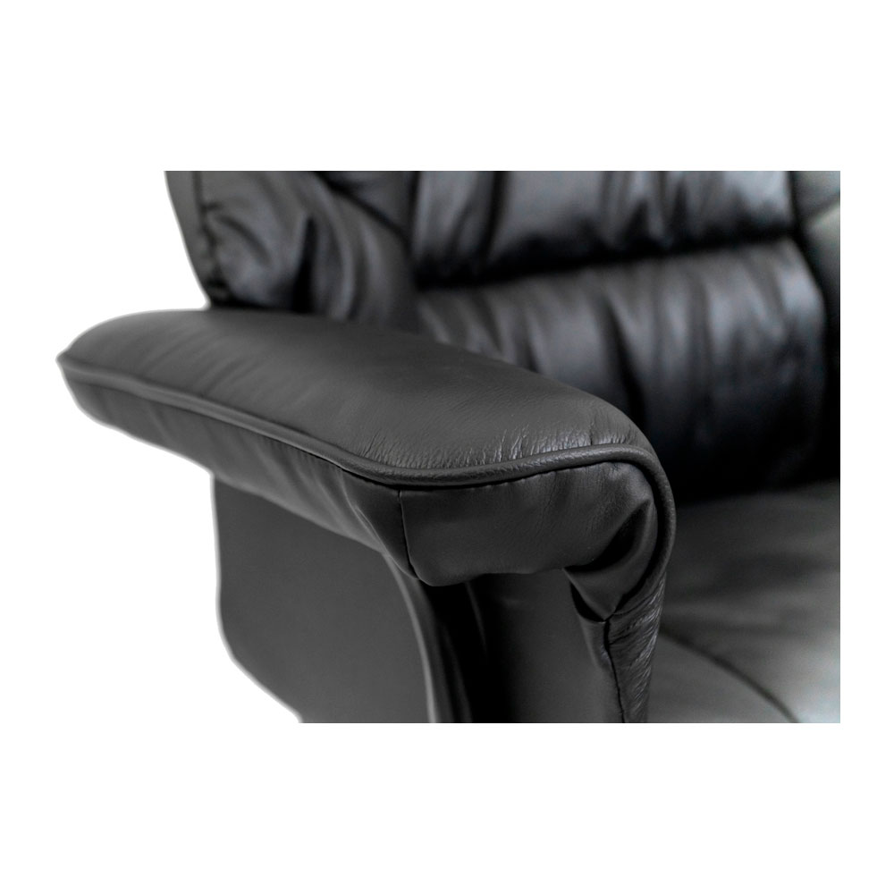 Кресло офисное Richman Конгрес Хром M-2 Широкий Anyfix Wide Кожа Люкс черный (RCM-1053) - фото 4