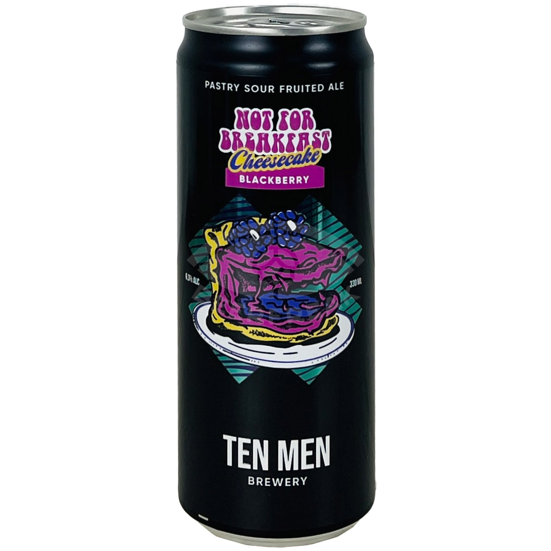 Пиво Ten Men Brewery Not For Breakfast Blackberry Cheesecake полутемное 6.3% 0.33 л ж/б - фото 1