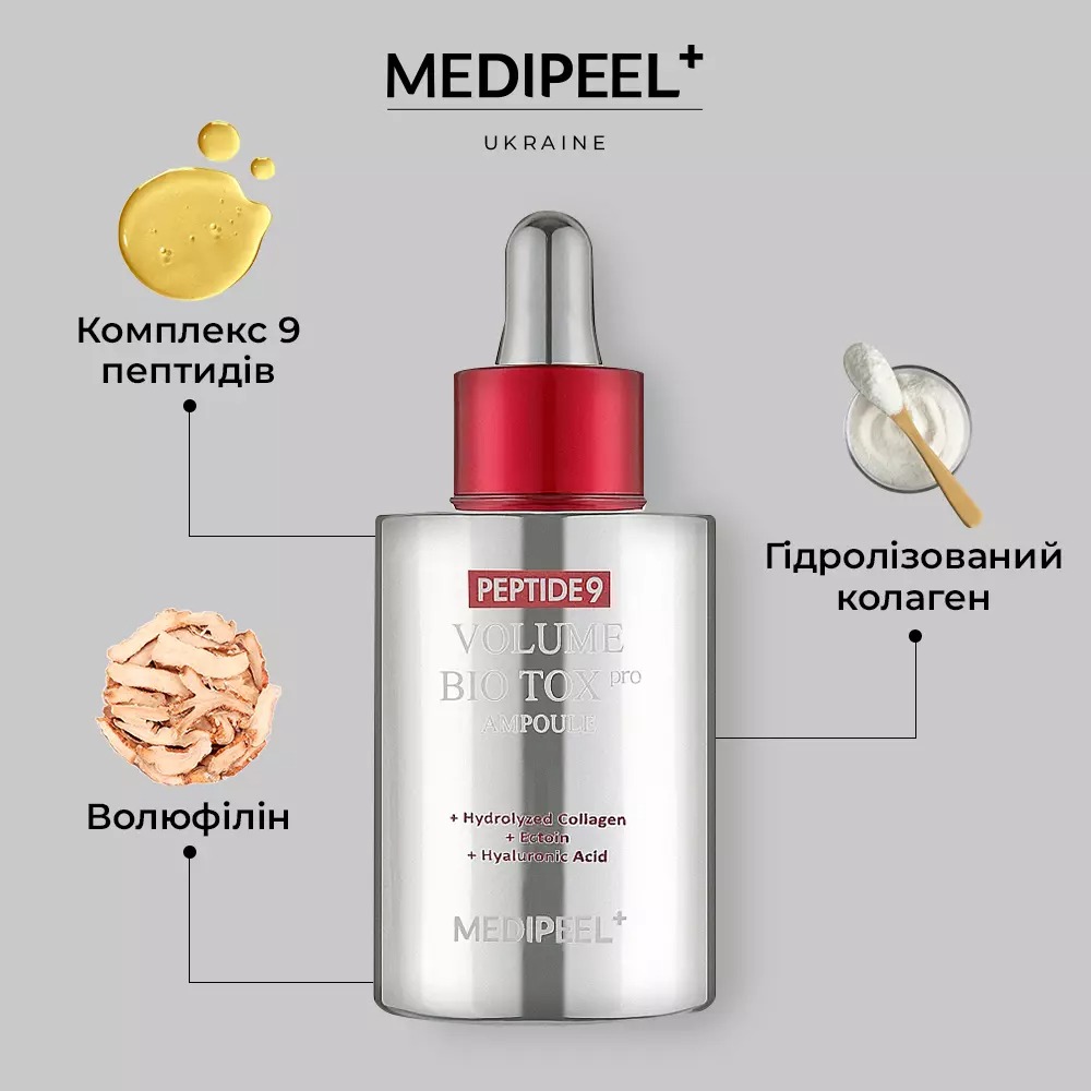 Сироватка для обличчя Medi-Peel Peptide 9 Volume Bio Tox Ampoule Pro з волюфіліном від зморшок 100 мл - фото 5