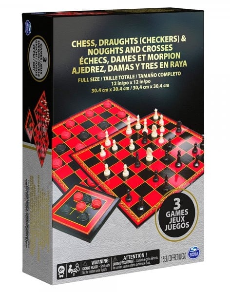 Набор настольных игр Spin Master Шахматы, шашки и крестики-нолики (SM98377/6033146) - фото 1