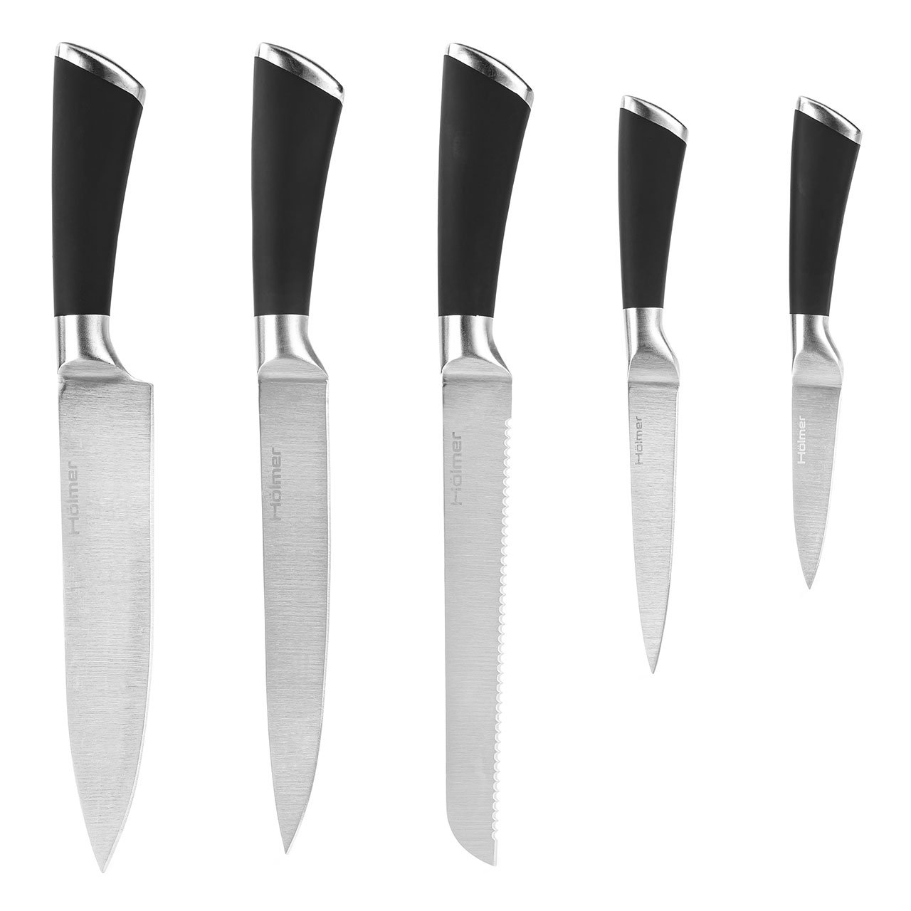 Набор ножей Holmer, 6 предметов, черный (KS-66325-SSSSB Stylish) - фото 2