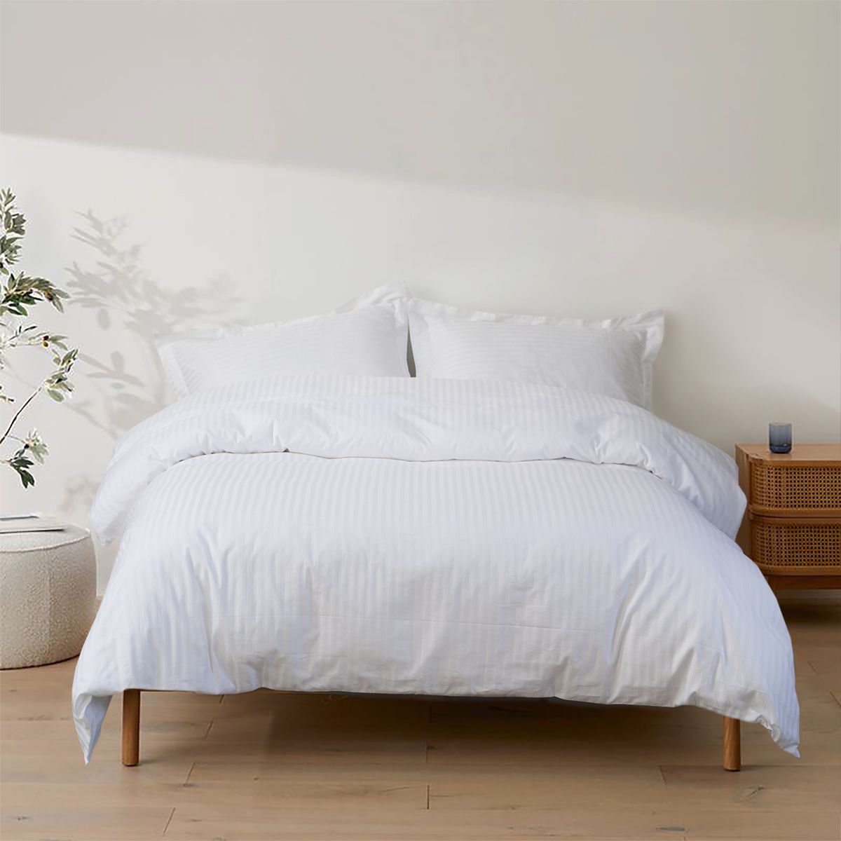 Комплект постельного белья Lotus Home White Collection Stripe евро белый (svt-2000022332828) - фото 2