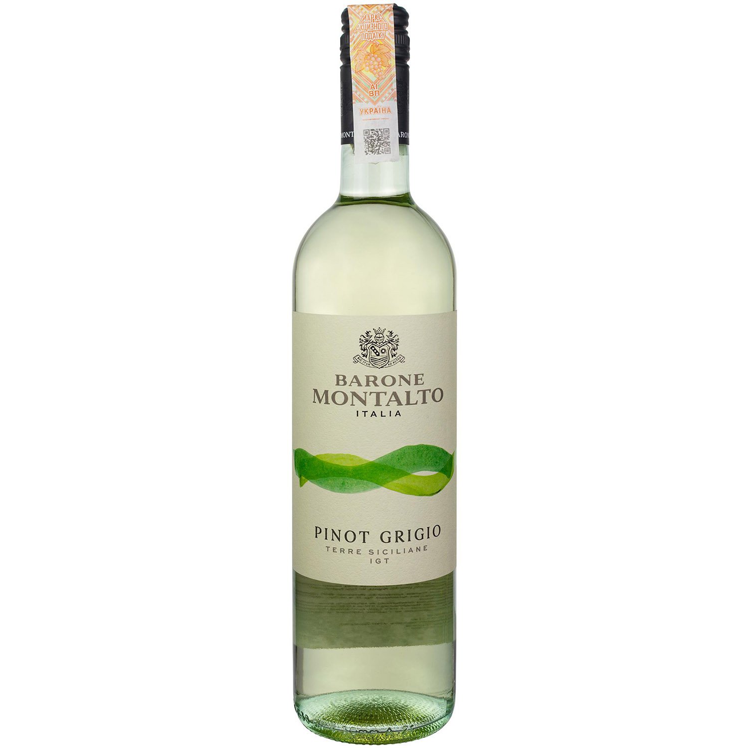 Вино Barone Montalto Pinot Grigio Terre Siciliane IGT, біле, сухе, 0,75 л - фото 1