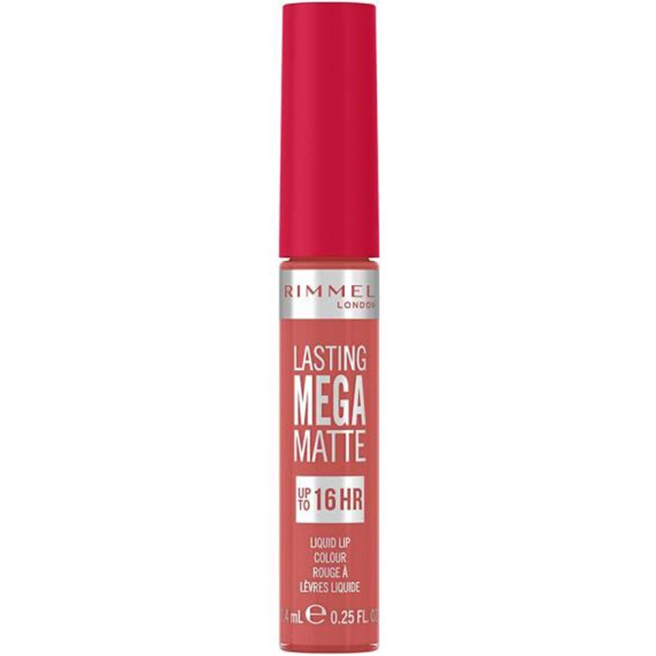 Жидкая матовая помада для губ Rimmel Lasting Mega Matte тон 600 (Coral Sass) 7.4 мл - фото 1