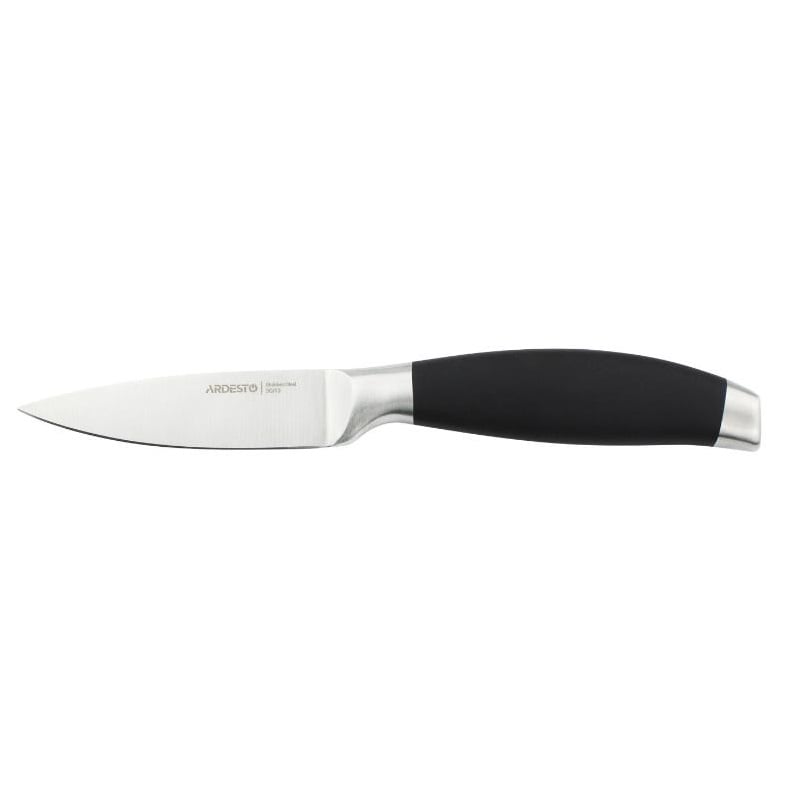 Кухонный нож Ardesto Black Mars, для чистки овощей, черный, 20,2 см (AR2035SW) - фото 1