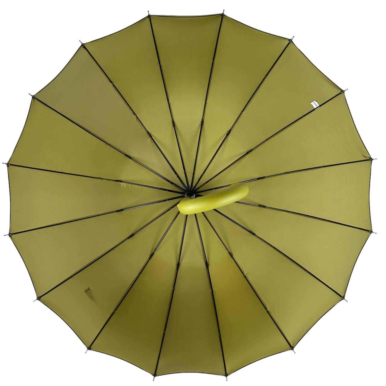 Женский зонт-трость полуавтомат Toprain 102 см оливковый - фото 5