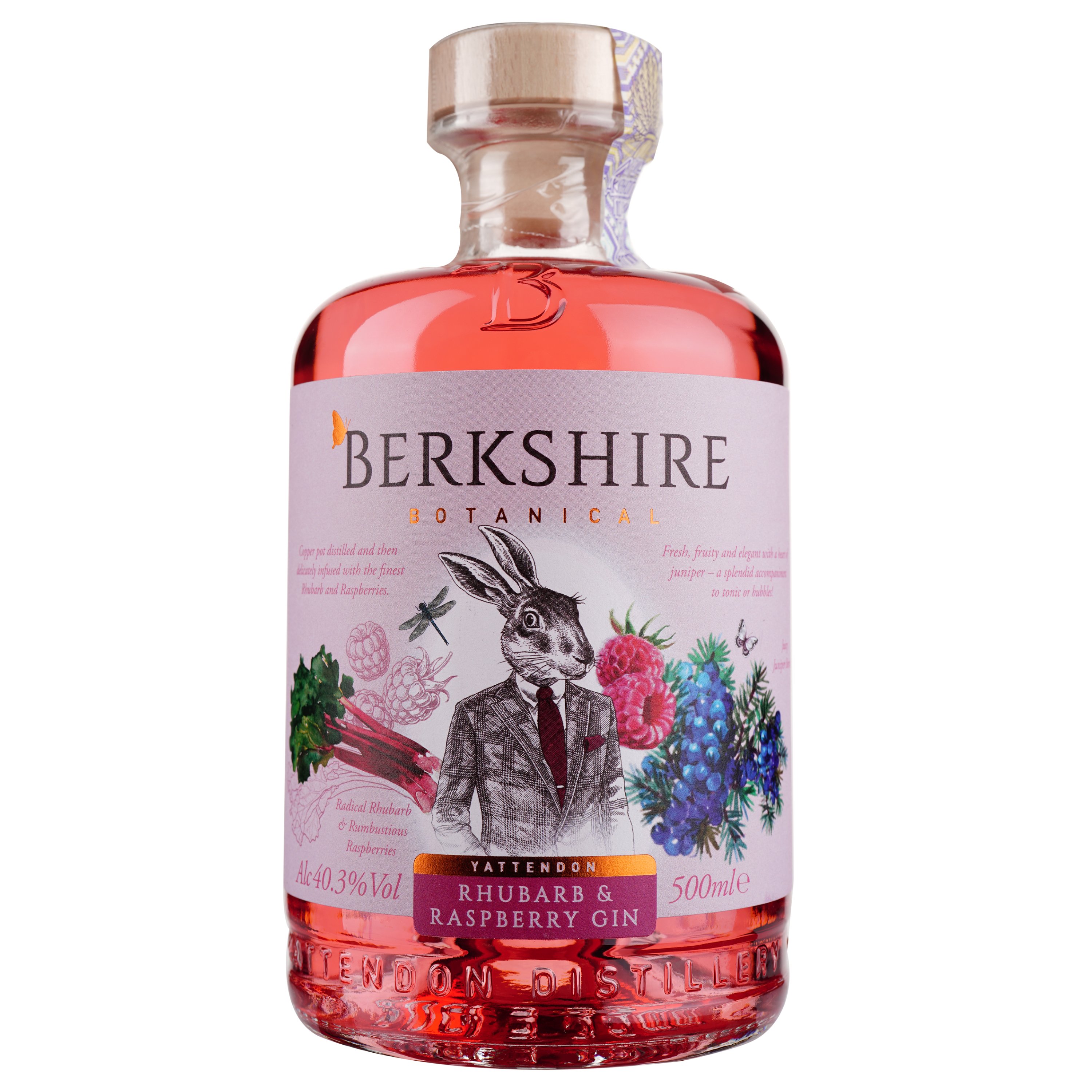 Джин Berkshire Botanical Rhubarb & Raspberry Gin, 40,3%, 0,5 л - фото 2