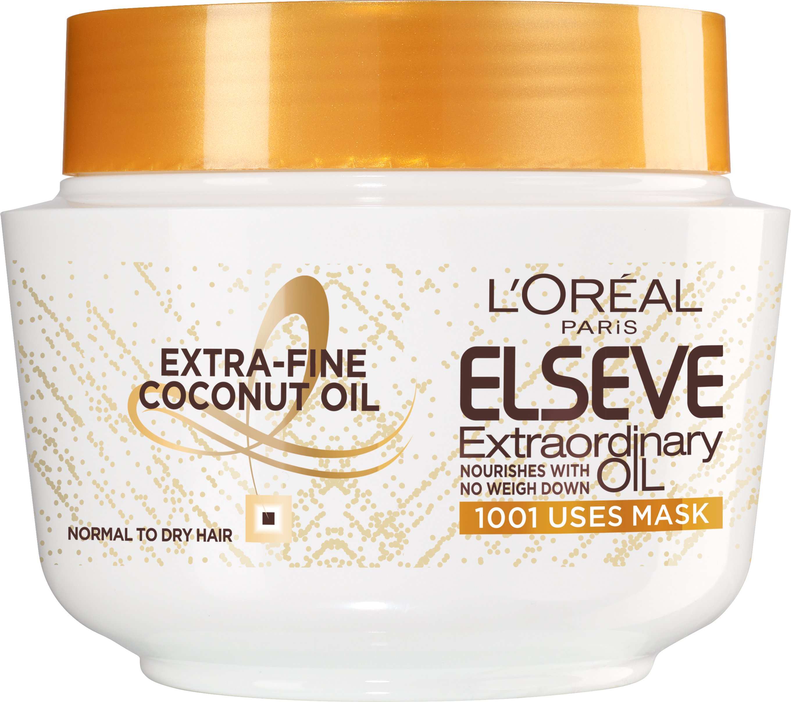 Маска L’Oréal Paris Elseve Роскошь кокосового масла для нормальных и сухих волос 300 мл - фото 1