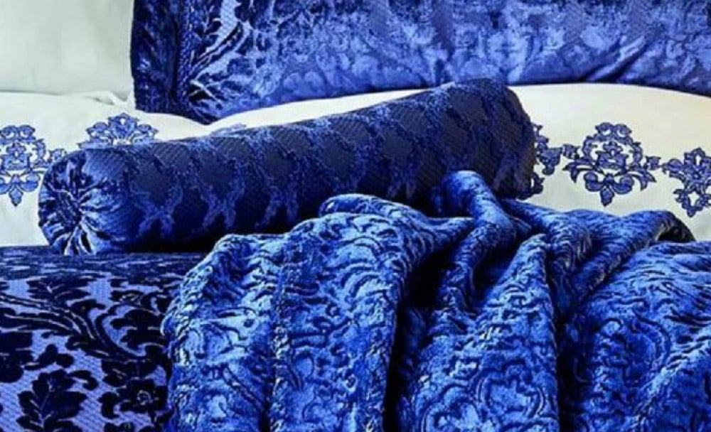Комплект постельного белья Karaca Home Volante lacivert, с покрывалом и пледом, евростандарт, синий, 10 предметов (svt-2000022305020) - фото 4