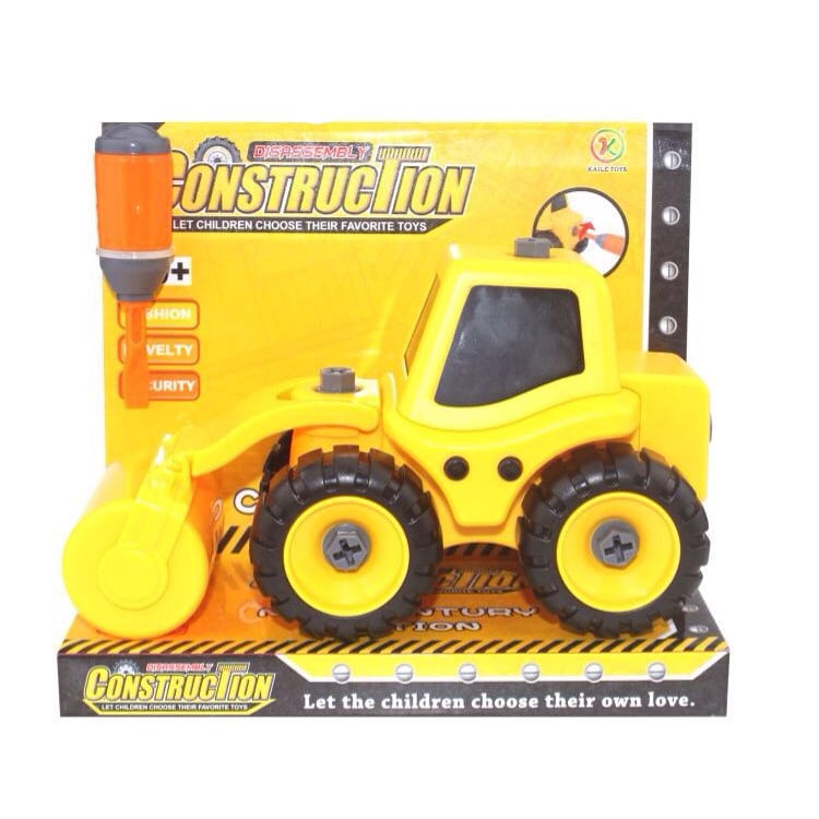 Трактор с катком Kaile Toys, желтый (KL702-4) - фото 1