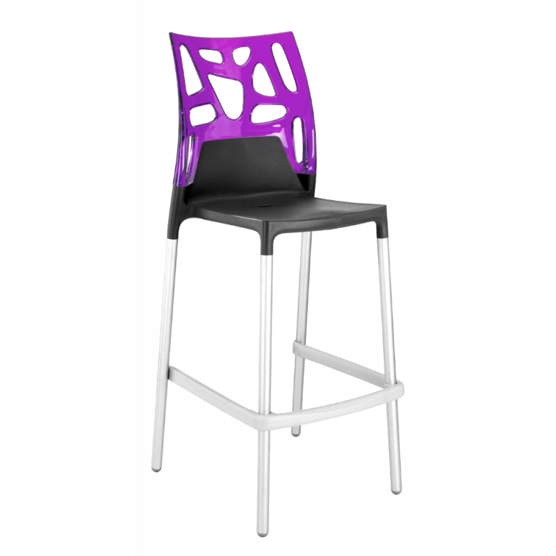 Барный стул Papatya X-Treme Ego-Rock, серый с фиолетовым (4820128120253) - фото 1