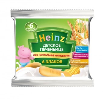 Детское печенье Heinz 6 злаков, 60 г - фото 1