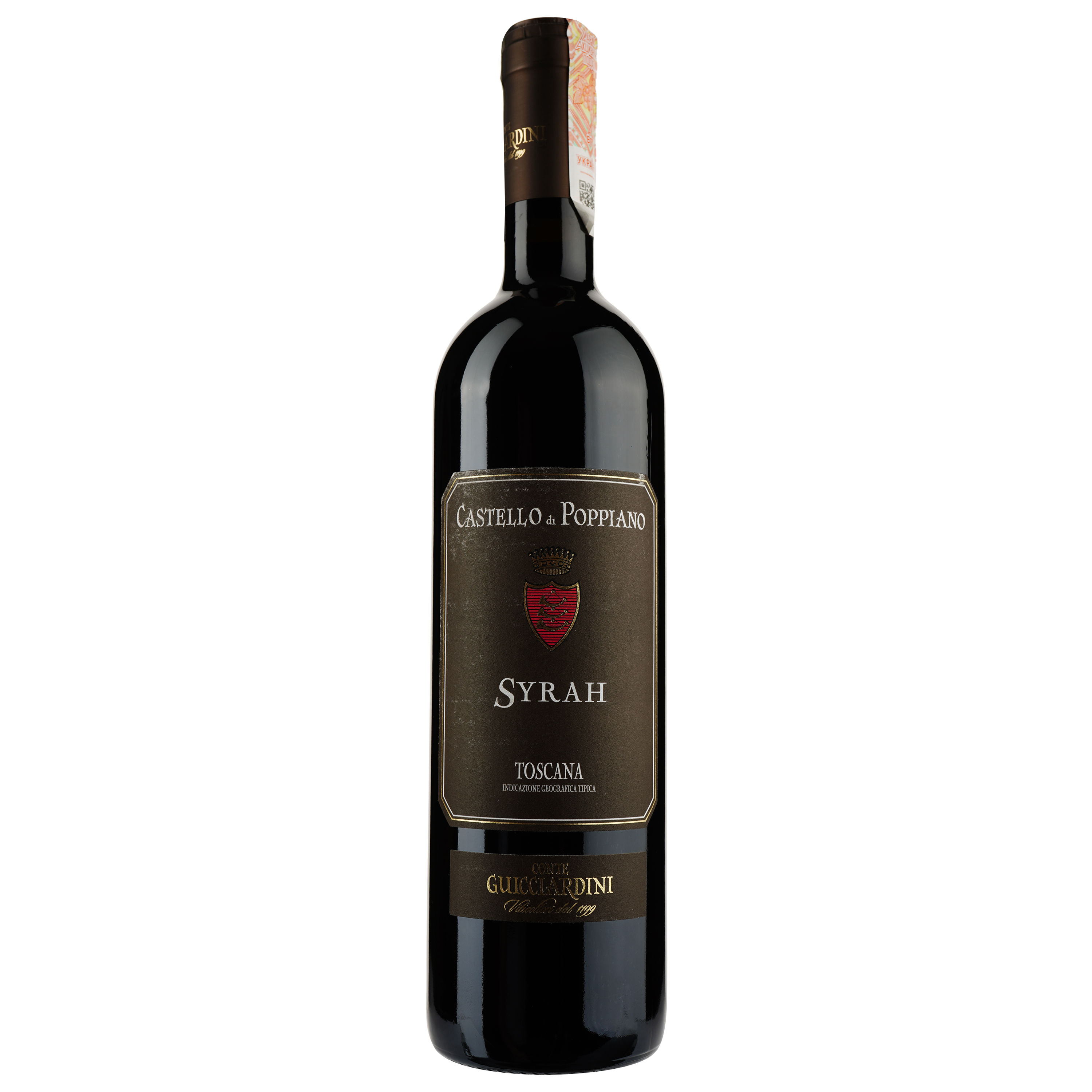 Вино Guicciardini Castello di Poppiano Syrah Toscana, 13-13,5%, 0,75 л (ALR15547) - фото 1