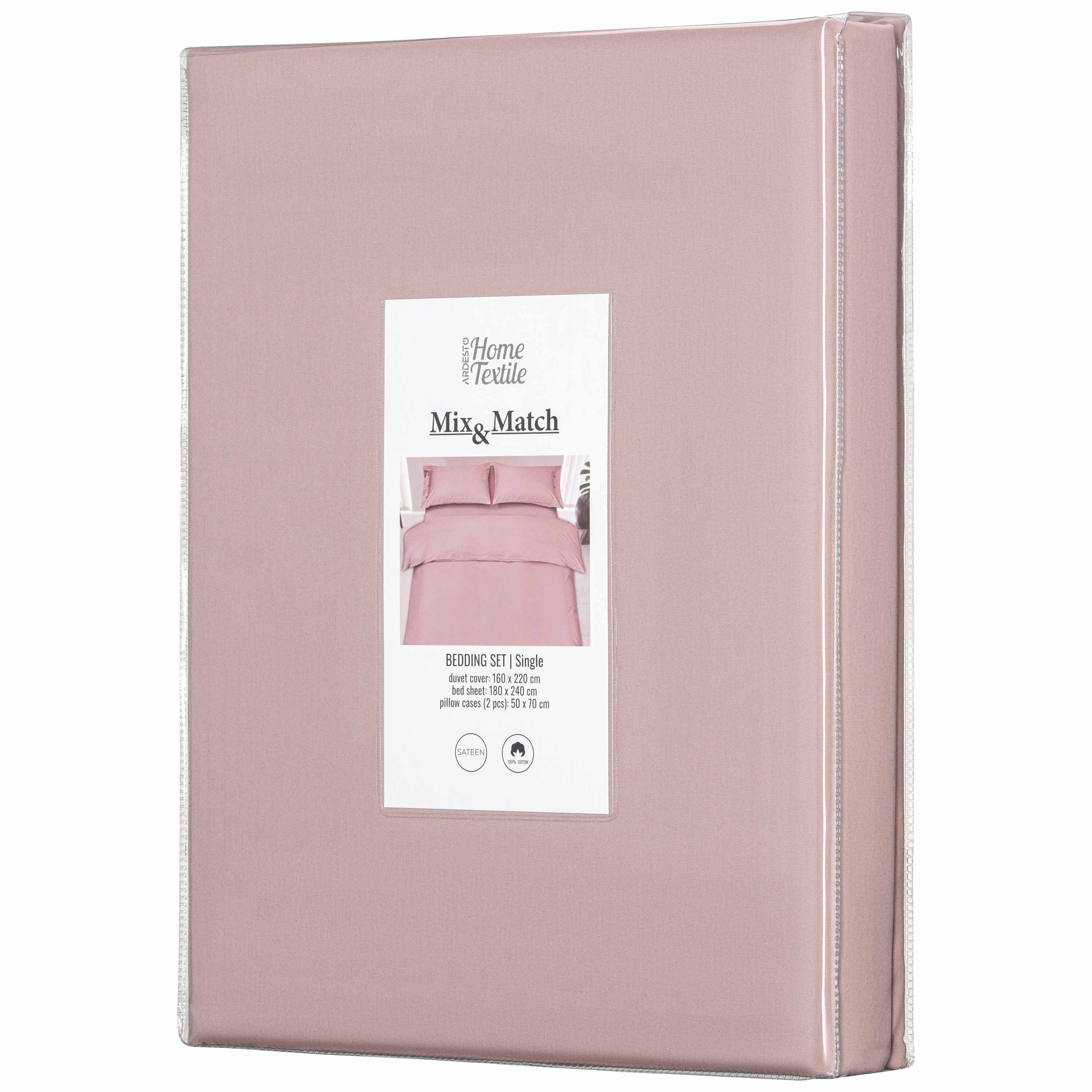 Комплект постельного белья Ardesto Mix&Match полуторный сатин светло-розовый (ART1622SP) - фото 12