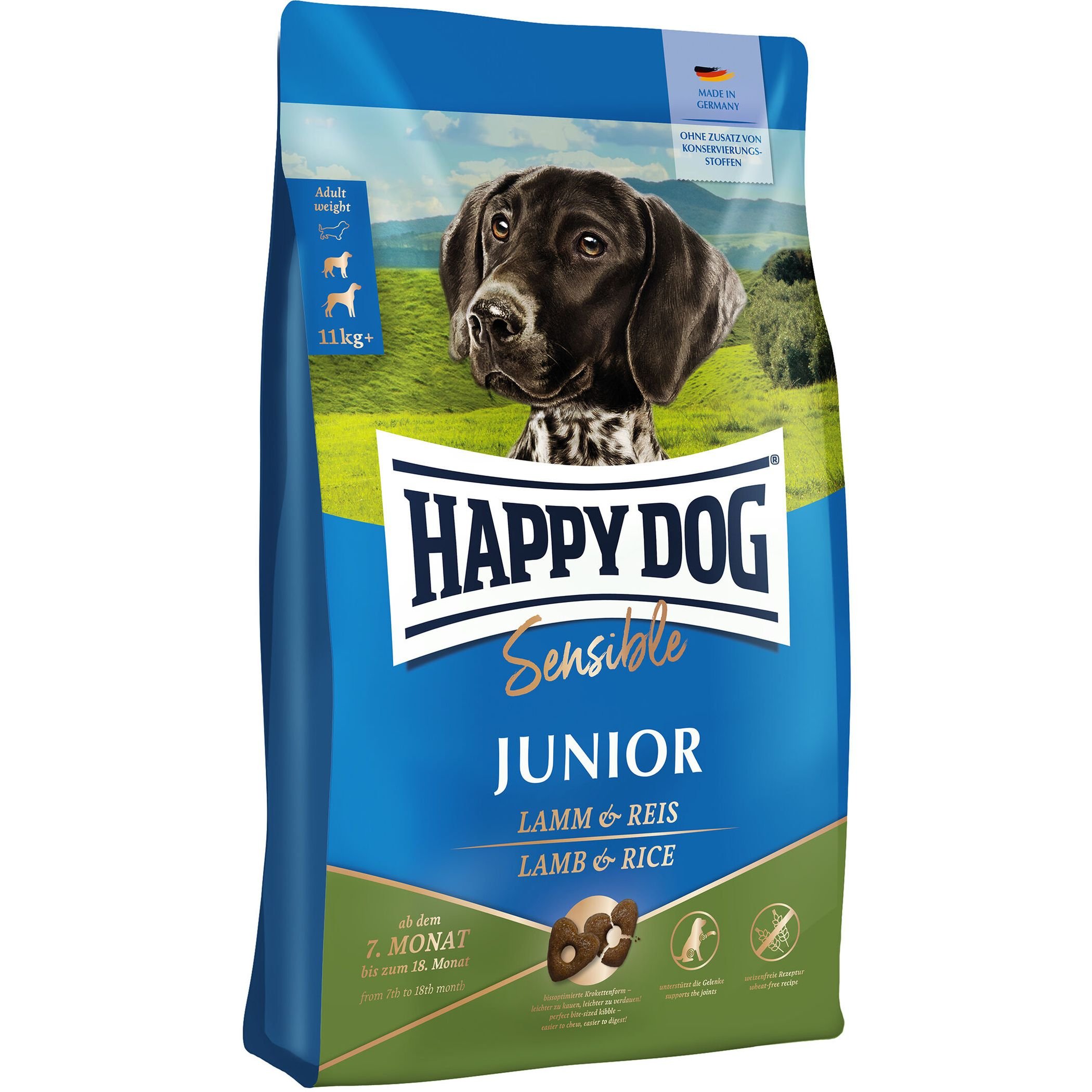 Сухий корм Happy Dog Sensible Junior Lamb and Rice для молодих собак від 7 до 18 місяців 4 кг - фото 1