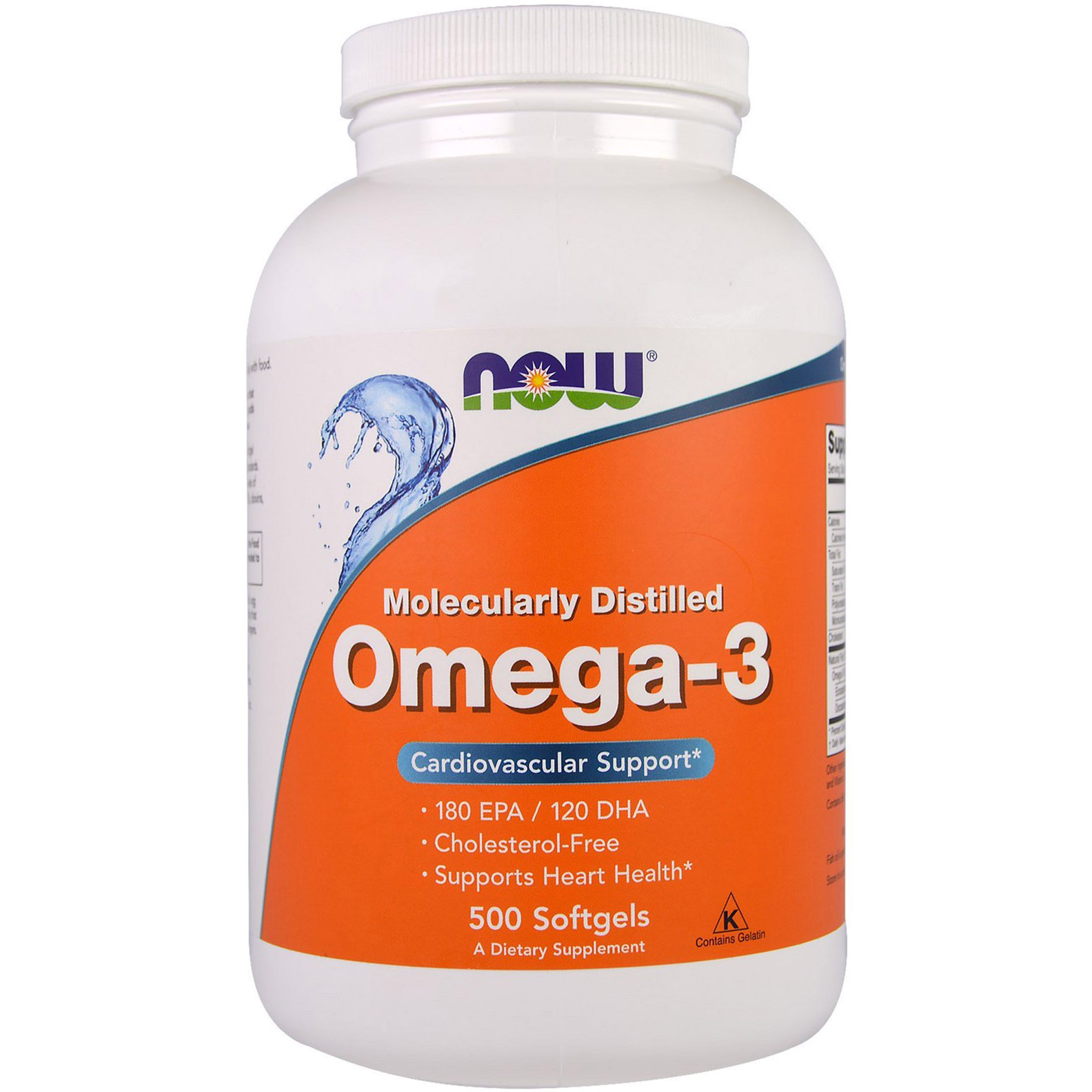 Риб'ячий жир Now Omega-3 180 EPA / 120 DHA 1000 мг 500 капсул - фото 1