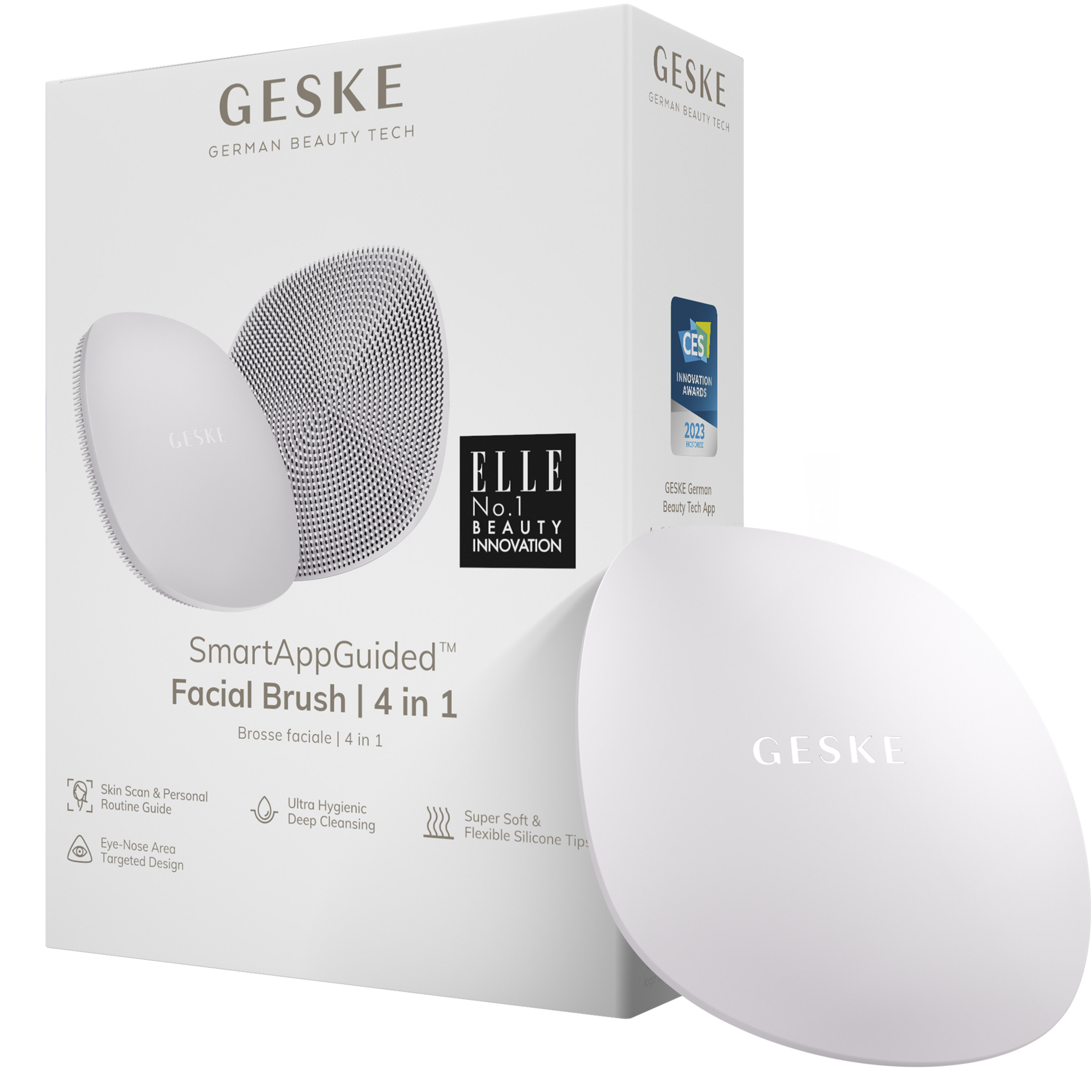 Щітка для обличчя GESKE Facial Brush 4 в 1 пудрова - фото 1