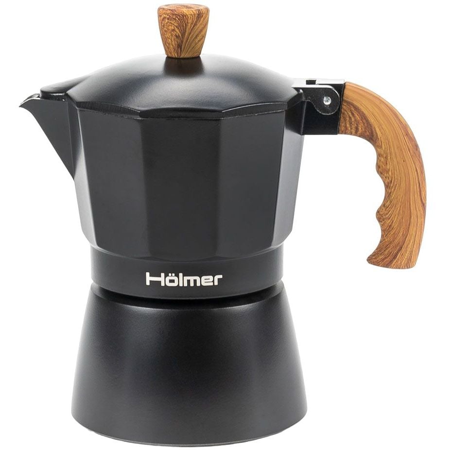 Кофеварка гейзерная Holmer, 150 мл, чорная (CF-0150-BW Natural) - фото 1