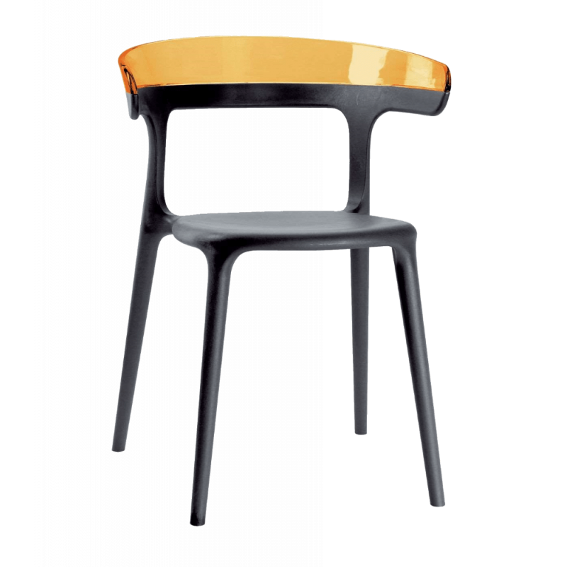 Кресло Papatya Luna антрацит сиденье, верх прозрачно-оранжевый (279895) - фото 1