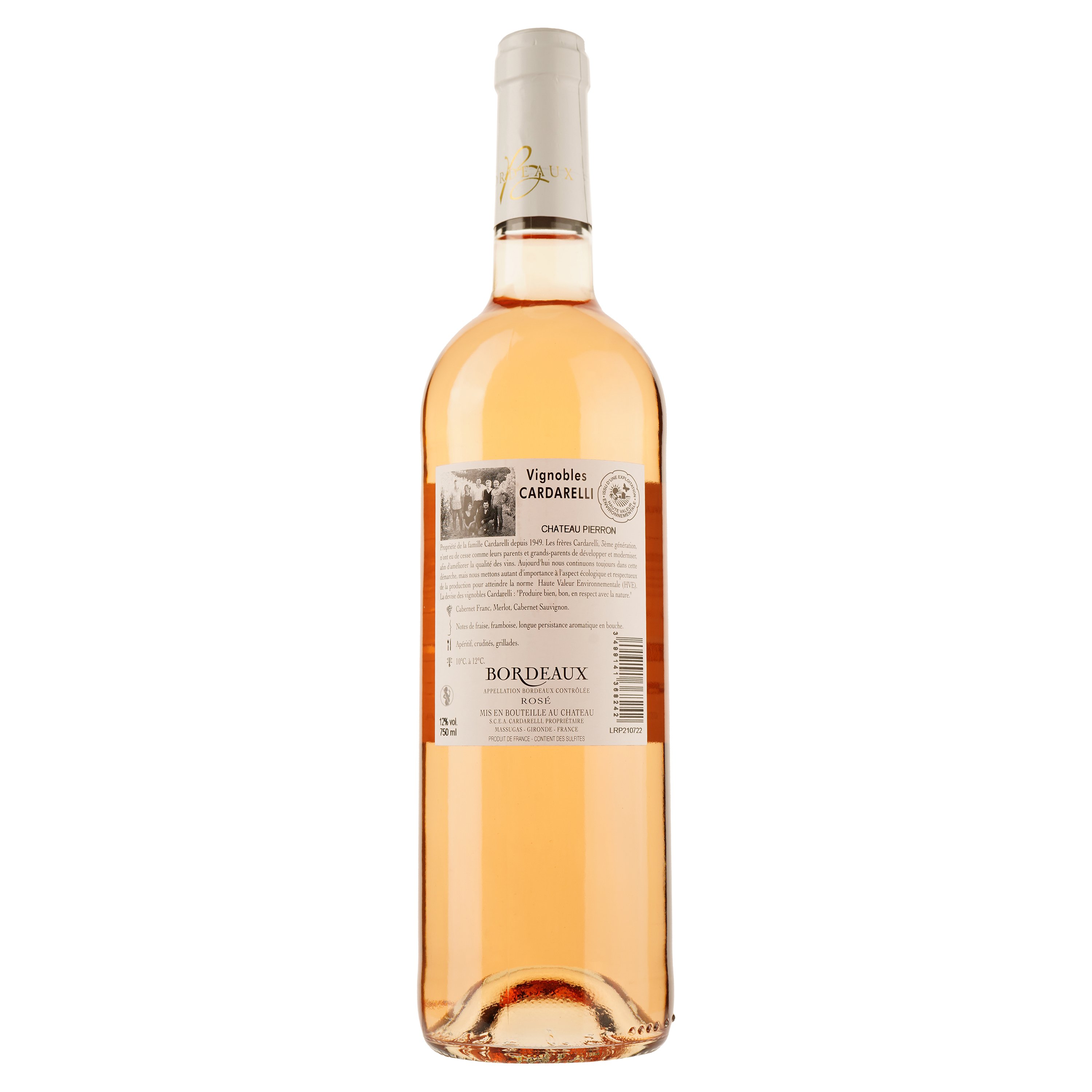 Вино Chateau Pierron Bordeaux AOP, розовое, сухое, 0,75 л - фото 2